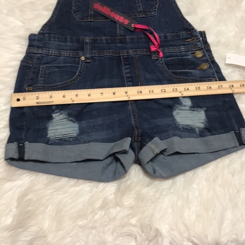 NWT Dollhouse Shortalls Denim Jean Shorts Sz 8 - Picture 11 of 14